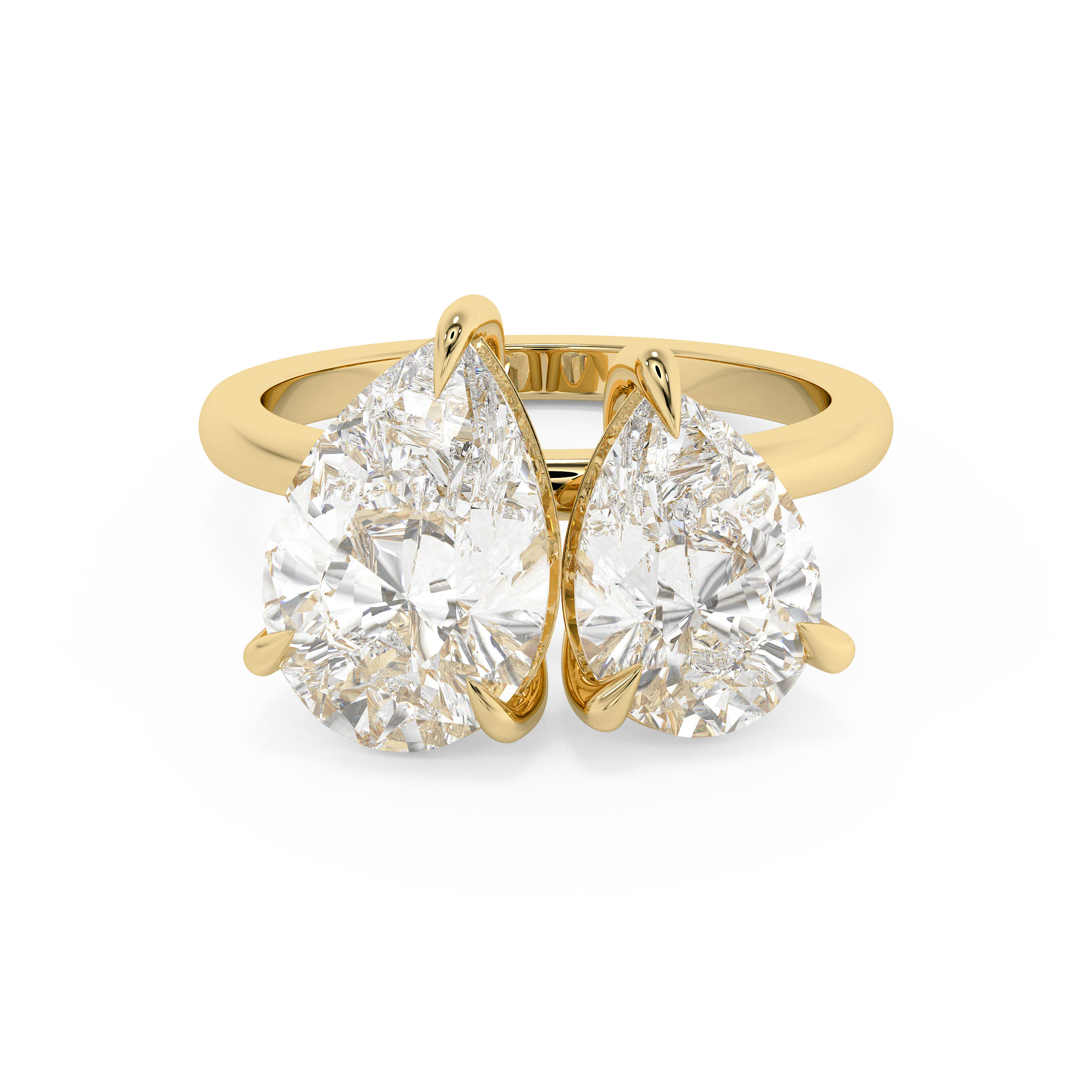 4.5 TCW Pear Toi Et Moi Lab Grown Diamond Engagement Ring