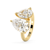 4.5 TCW Pear Toi Et Moi Lab Grown Diamond Engagement Ring
