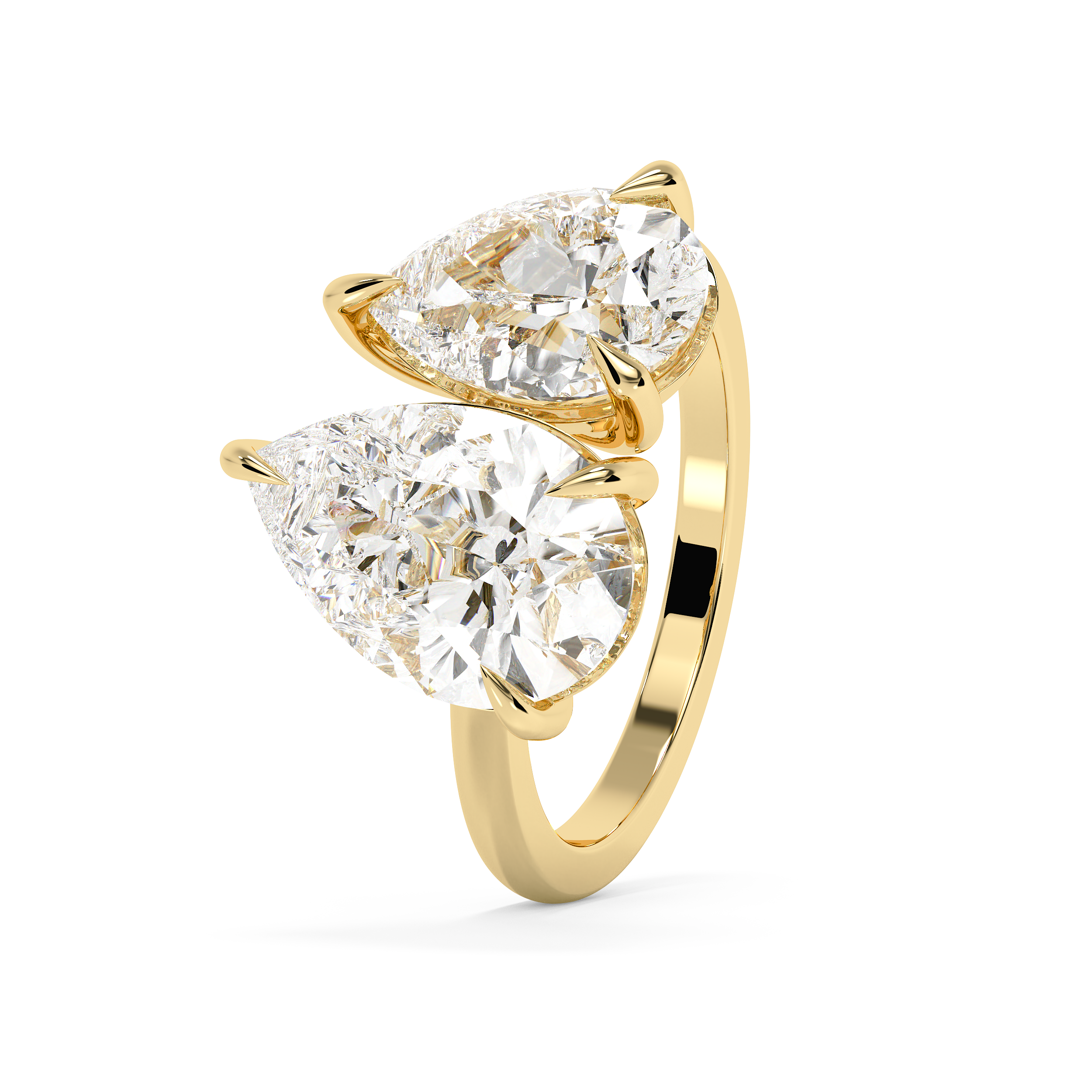 4.5 TCW Pear Toi Et Moi Lab Grown Diamond Engagement Ring