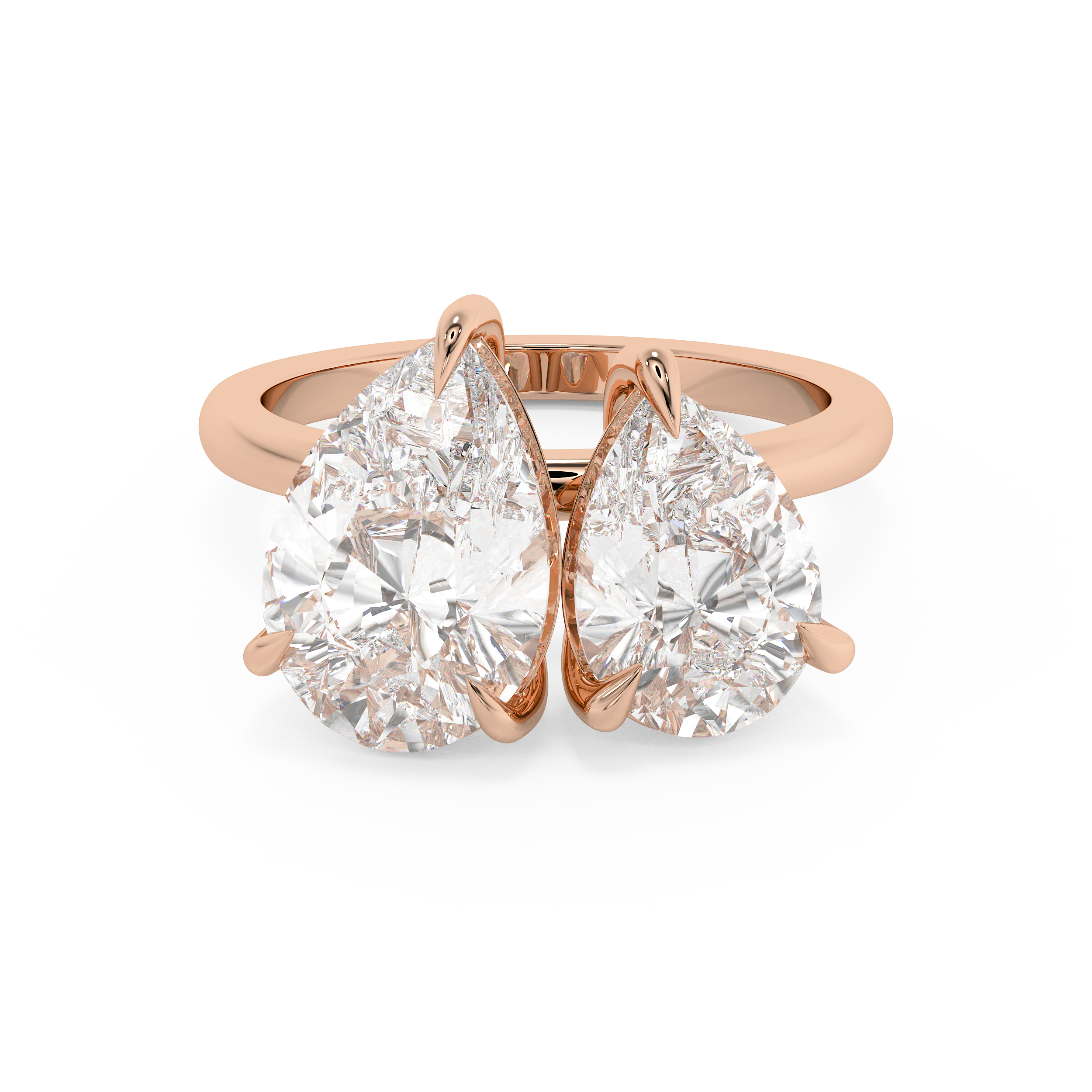4.5 TCW Pear Toi Et Moi Lab Grown Diamond Engagement Ring