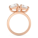 4.5 TCW Pear Toi Et Moi Lab Grown Diamond Engagement Ring