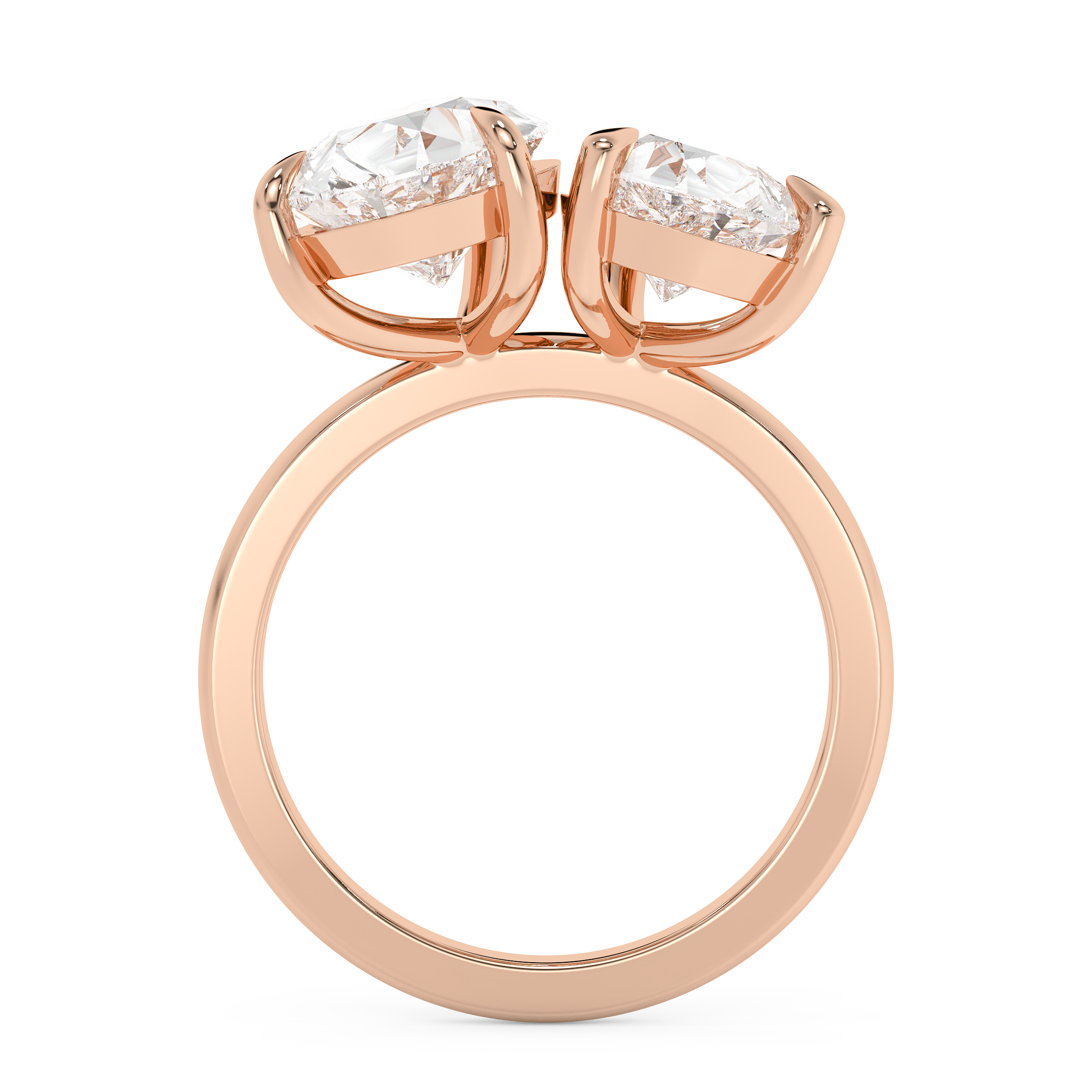 4.5 TCW Pear Toi Et Moi Lab Grown Diamond Engagement Ring