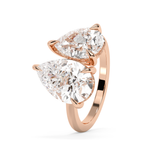 4.5 TCW Pear Toi Et Moi Lab Grown Diamond Engagement Ring