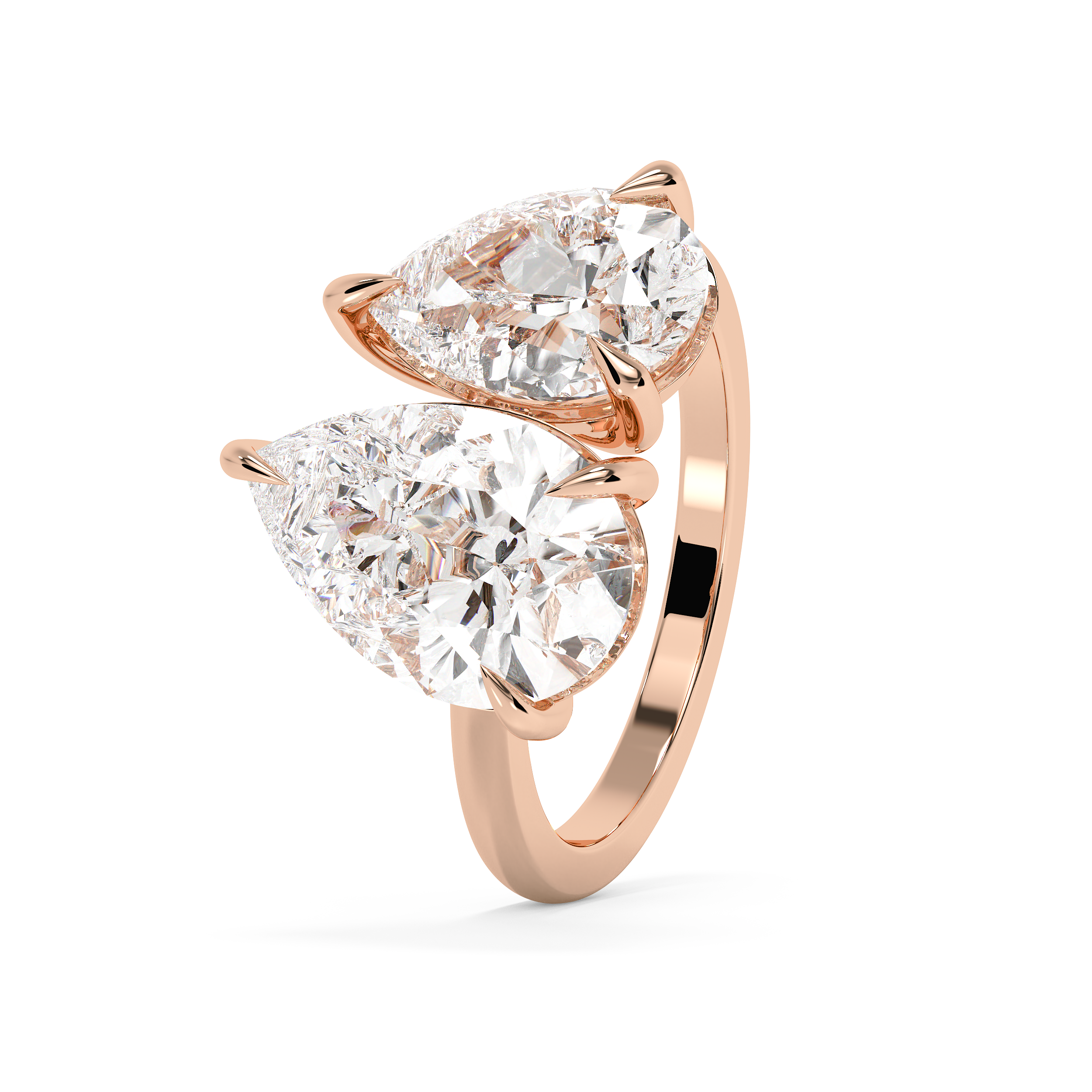 4.5 TCW Pear Toi Et Moi Lab Grown Diamond Engagement Ring