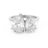 4.5 TCW Pear Toi Et Moi Lab Grown Diamond Engagement Ring