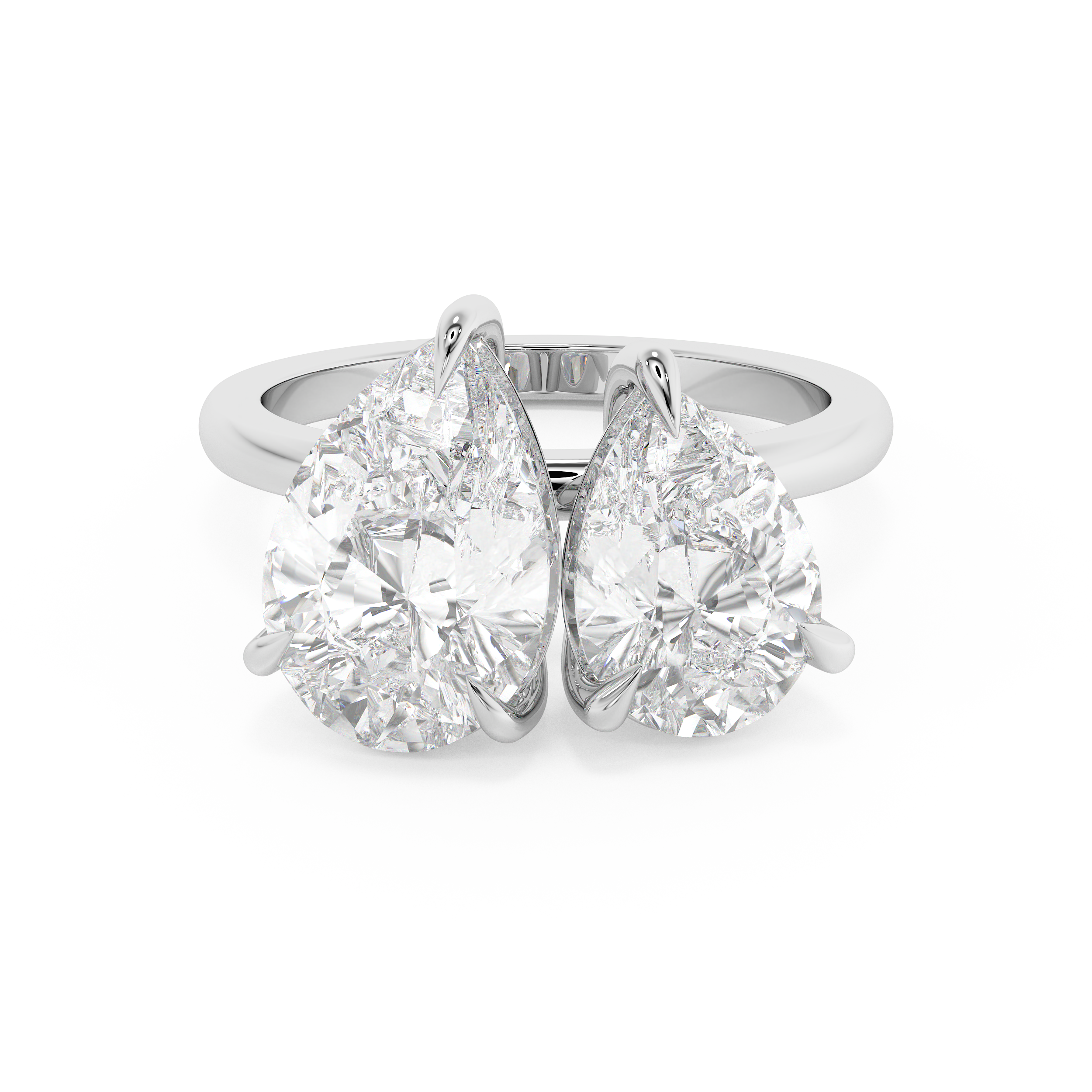 4.5 TCW Pear Toi Et Moi Lab Grown Diamond Engagement Ring