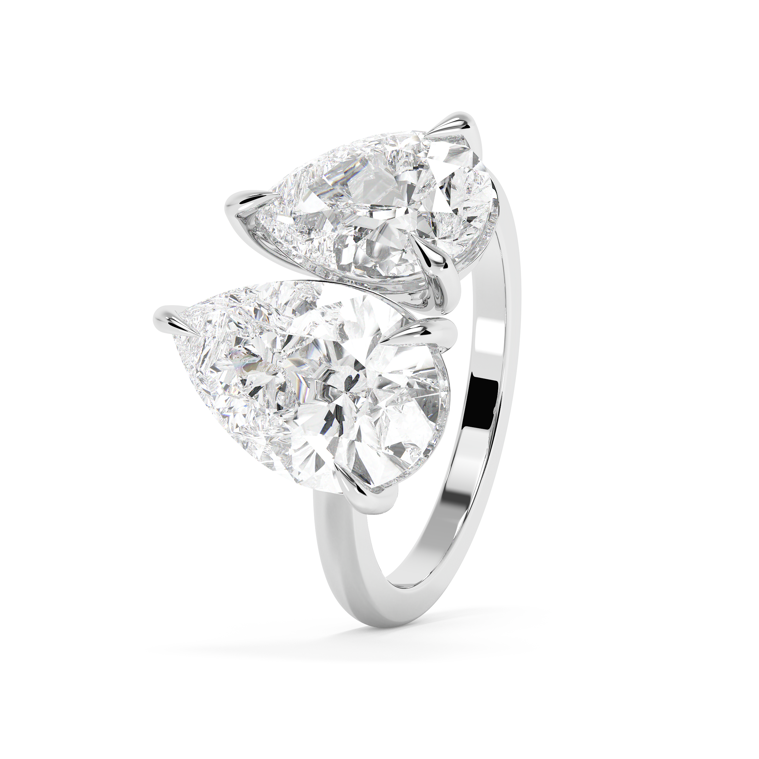 4.5 TCW Pear Toi Et Moi Lab Grown Diamond Engagement Ring