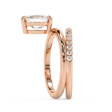 Elongated Cushion Pave Double Shank Lab Grown Diamond Engagement Ring