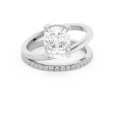 Elongated Cushion Pave Double Shank Lab Grown Diamond Engagement Ring