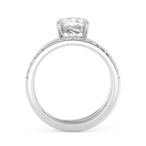 Elongated Cushion Pave Double Shank Lab Grown Diamond Engagement Ring