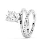 Elongated Cushion Pave Double Shank Lab Grown Diamond Engagement Ring