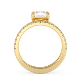 Radiant Pave Double Shank Lab Grown Diamond Engagement Ring
