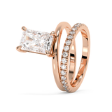 Radiant Pave Double Shank Lab Grown Diamond Engagement Ring