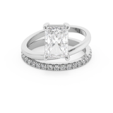 Radiant Pave Double Shank Lab Grown Diamond Engagement Ring