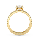 Marquise Pave Double Shank Lab Grown Diamond Engagement Ring