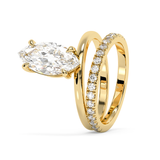 Marquise Pave Double Shank Lab Grown Diamond Engagement Ring
