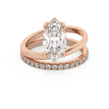 Marquise Pave Double Shank Lab Grown Diamond Engagement Ring