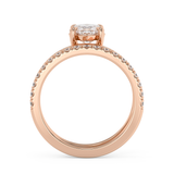 Marquise Pave Double Shank Lab Grown Diamond Engagement Ring