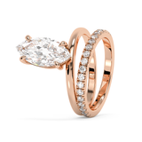 Marquise Pave Double Shank Lab Grown Diamond Engagement Ring