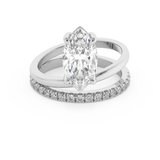 Marquise Pave Double Shank Lab Grown Diamond Engagement Ring