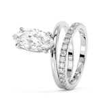 Marquise Pave Double Shank Lab Grown Diamond Engagement Ring