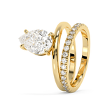 Pear Pave Double Shank Lab Grown Diamond Engagement Ring