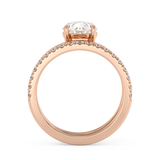 Pear Pave Double Shank Lab Grown Diamond Engagement Ring