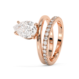 Pear Pave Double Shank Lab Grown Diamond Engagement Ring