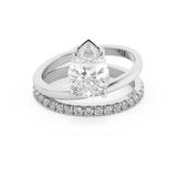Pear Pave Double Shank Lab Grown Diamond Engagement Ring