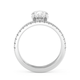 Pear Pave Double Shank Lab Grown Diamond Engagement Ring