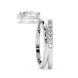 Pear Pave Double Shank Lab Grown Diamond Engagement Ring