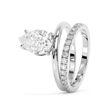 Pear Pave Double Shank Lab Grown Diamond Engagement Ring