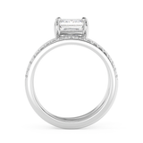 Emerald Pave Double Shank Lab Grown Diamond Engagement Ring