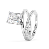 Emerald Pave Double Shank Lab Grown Diamond Engagement Ring