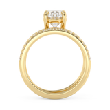 Oval Pave Double Shank Lab Grown Diamond Engagement Ring
