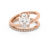 Oval Pave Double Shank Lab Grown Diamond Engagement Ring