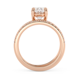 Oval Pave Double Shank Lab Grown Diamond Engagement Ring