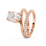 Oval Pave Double Shank Lab Grown Diamond Engagement Ring