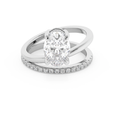 Oval Pave Double Shank Lab Grown Diamond Engagement Ring