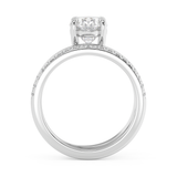 Oval Pave Double Shank Lab Grown Diamond Engagement Ring
