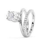 Oval Pave Double Shank Lab Grown Diamond Engagement Ring