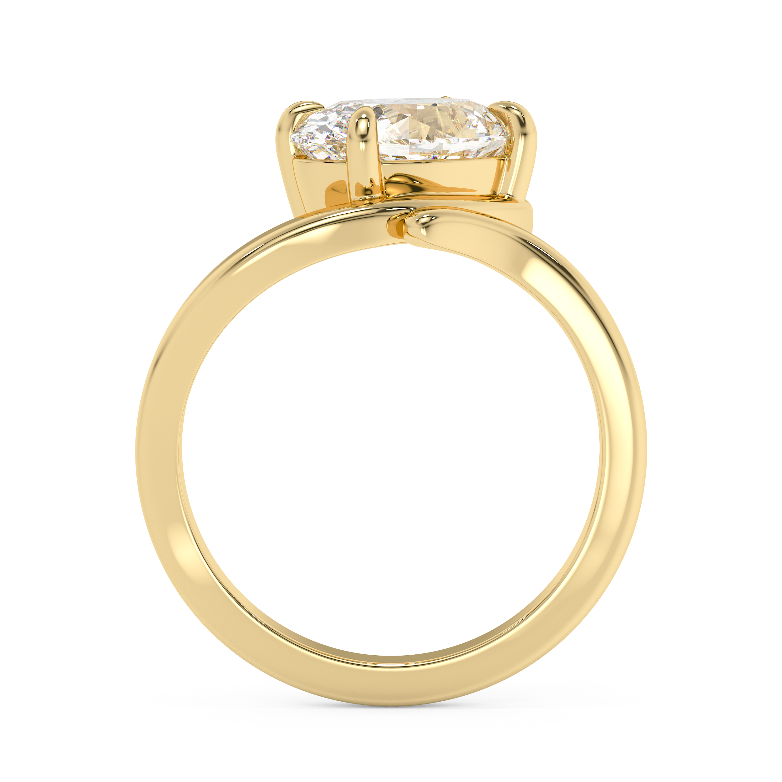 Oval Solitaire Curved Shank Lab Grown Diamond Engagement Ring