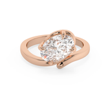 Oval Solitaire Curved Shank Lab Grown Diamond Engagement Ring