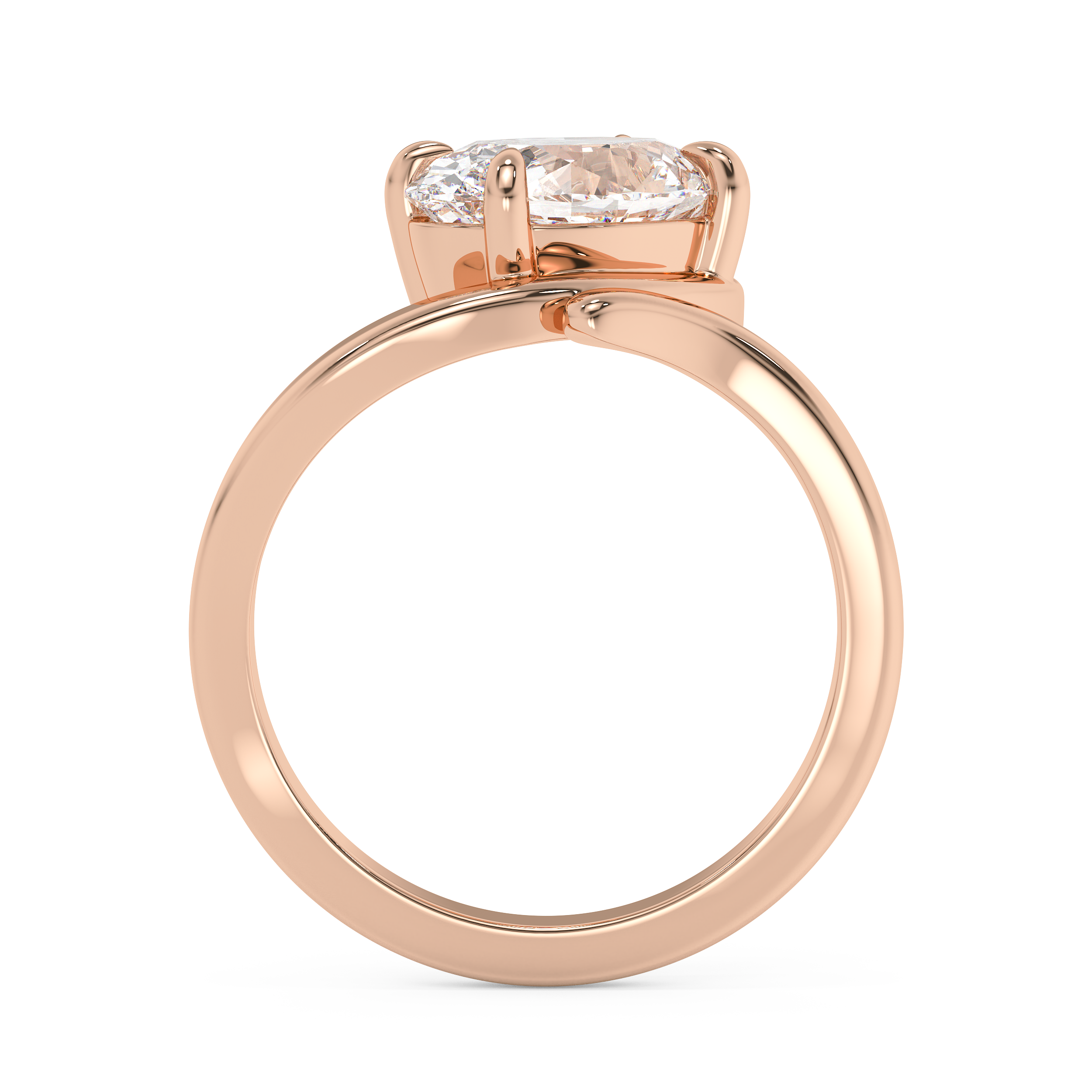 Oval Solitaire Curved Shank Lab Grown Diamond Engagement Ring