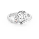 Oval Solitaire Curved Shank Lab Grown Diamond Engagement Ring