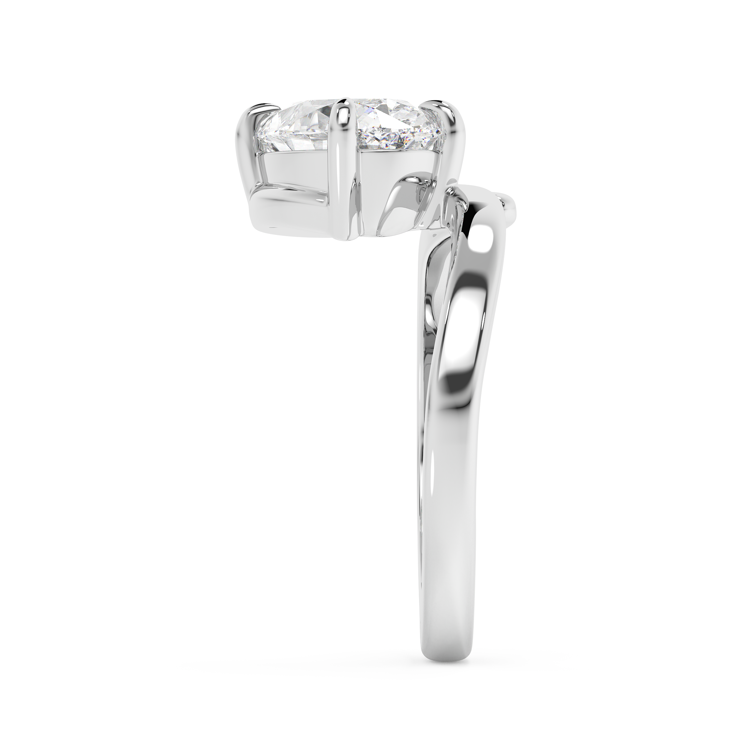 Oval Solitaire Curved Shank Lab Grown Diamond Engagement Ring