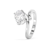 Oval Solitaire Curved Shank Lab Grown Diamond Engagement Ring