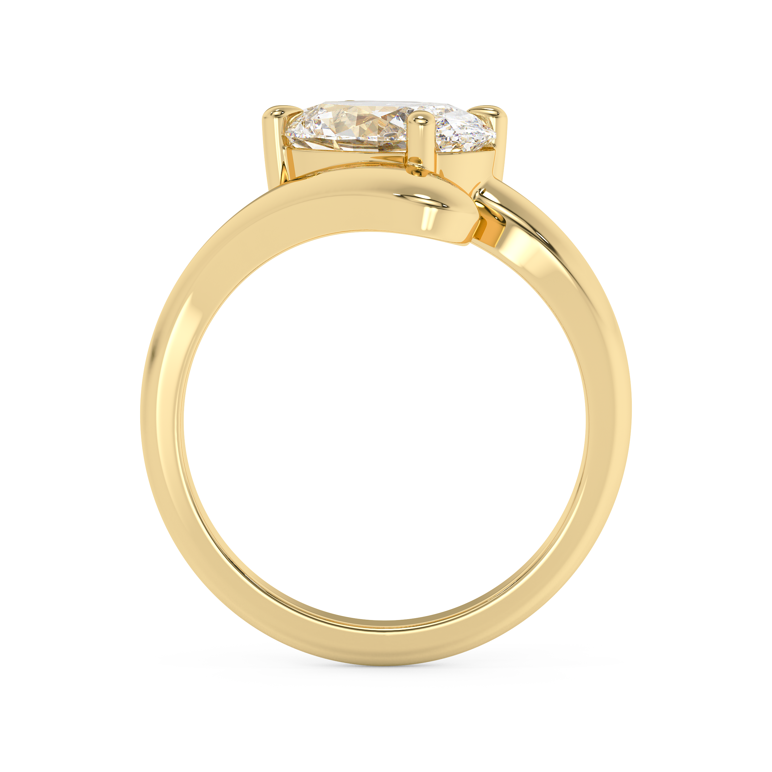 Oval Solitaire Curved Shank Lab Grown Diamond Engagement Ring