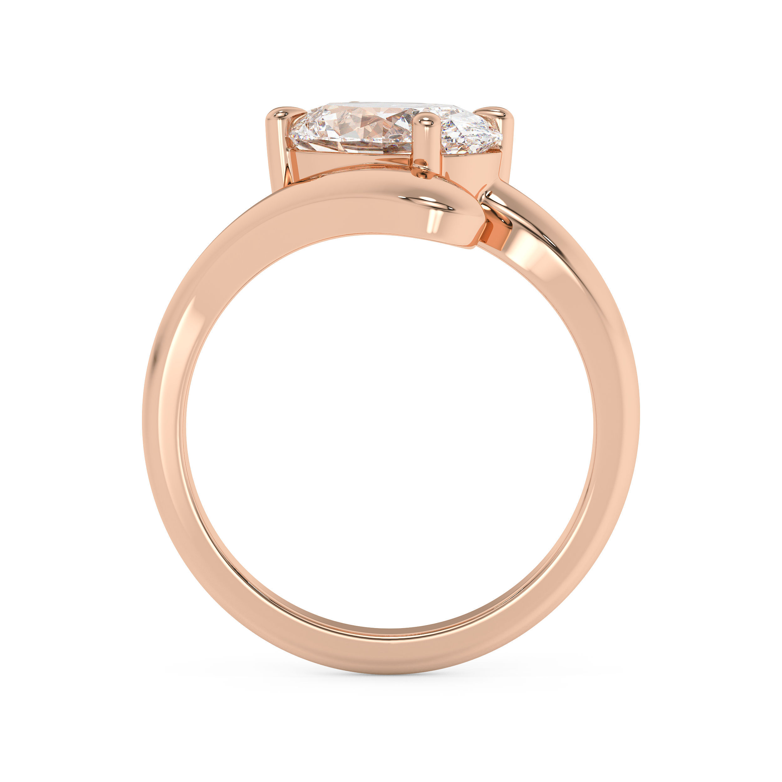Oval Solitaire Curved Shank Lab Grown Diamond Engagement Ring