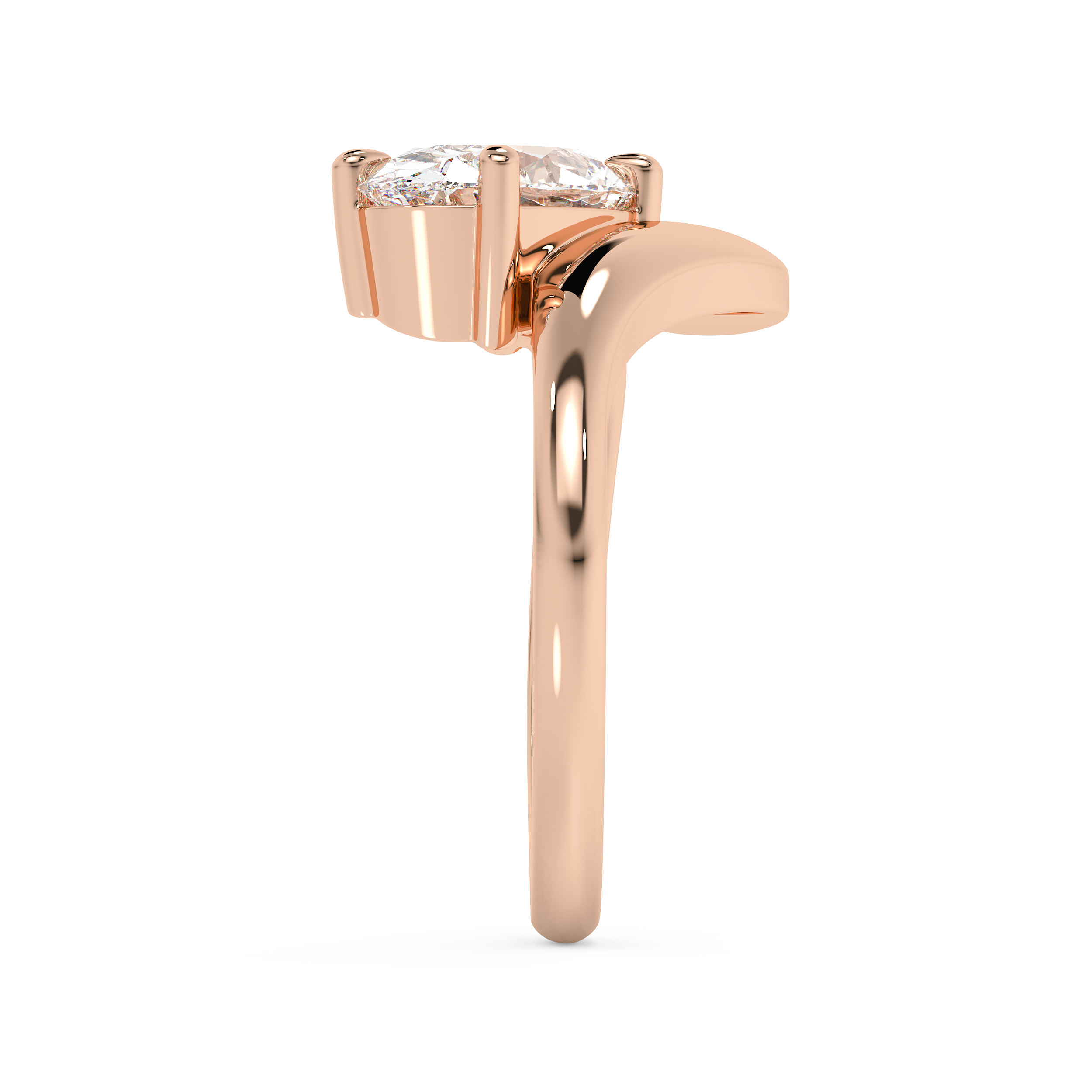 Oval Solitaire Curved Shank Lab Grown Diamond Engagement Ring